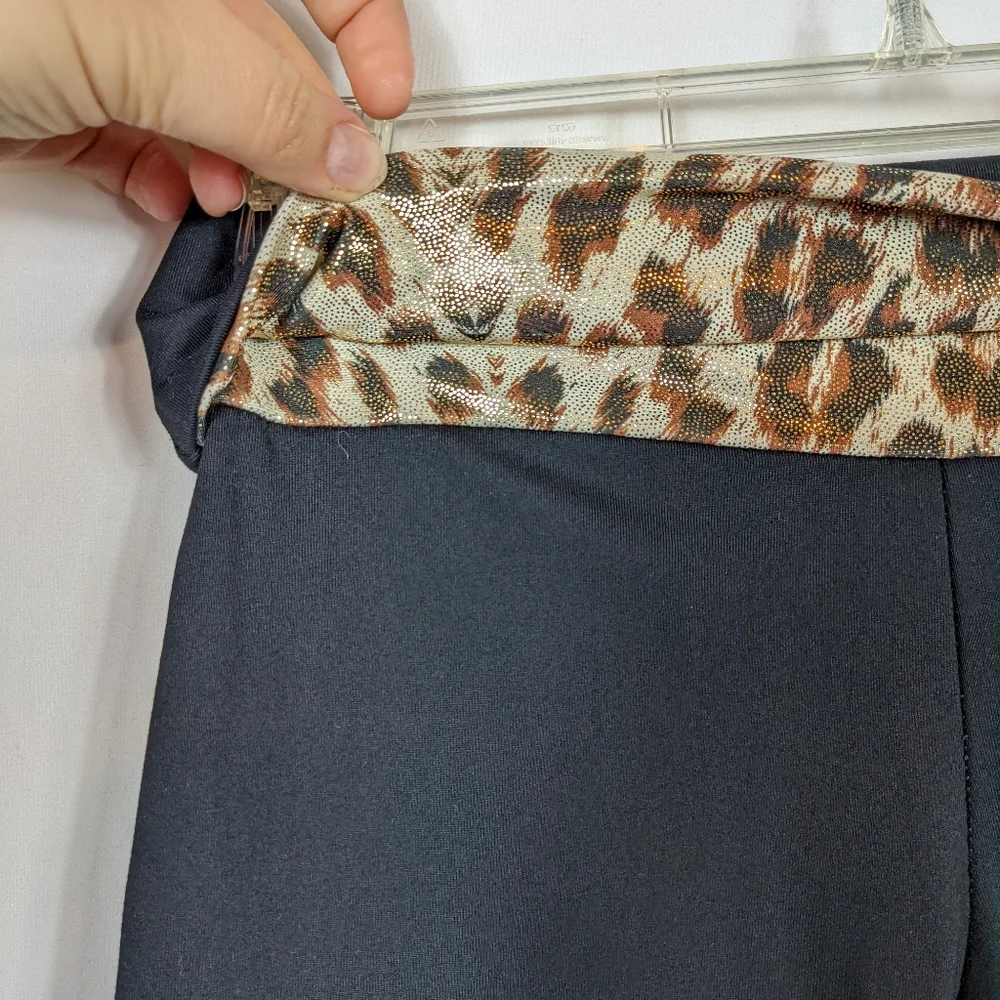Se_Ku Skatewear Ice Skating Leggings Pants Costume Black Leopard Print Sz M - Picture 4 of 7